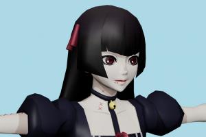 Juuzou Suzuya Tokyo-Ghoul, female, girl, woman, people, human, xna, characters, rigged